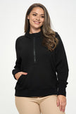 Yelete Yelete Scuba Quarter-Zip Hoodie in Black - Little Miss Muffin Children & Home