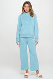 Yelete Scuba Quarter-Zip Hoodie in Light Denim