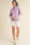 Yelete Scuba Quarter-Zip Hoodie in Light Purple