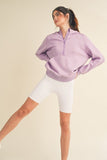 Yelete Scuba Quarter-Zip Hoodie in Light Purple