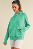 Yelete Scuba Quarter-Zip Hoodie in Mint