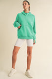 Yelete Scuba Quarter-Zip Hoodie in Mint