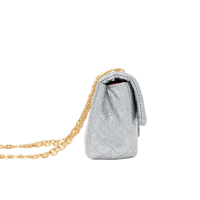 Zomi Gems Zomi Gems Classic Quilted Sparkle Mini Purse in Silver - Little Miss Muffin Children & Home