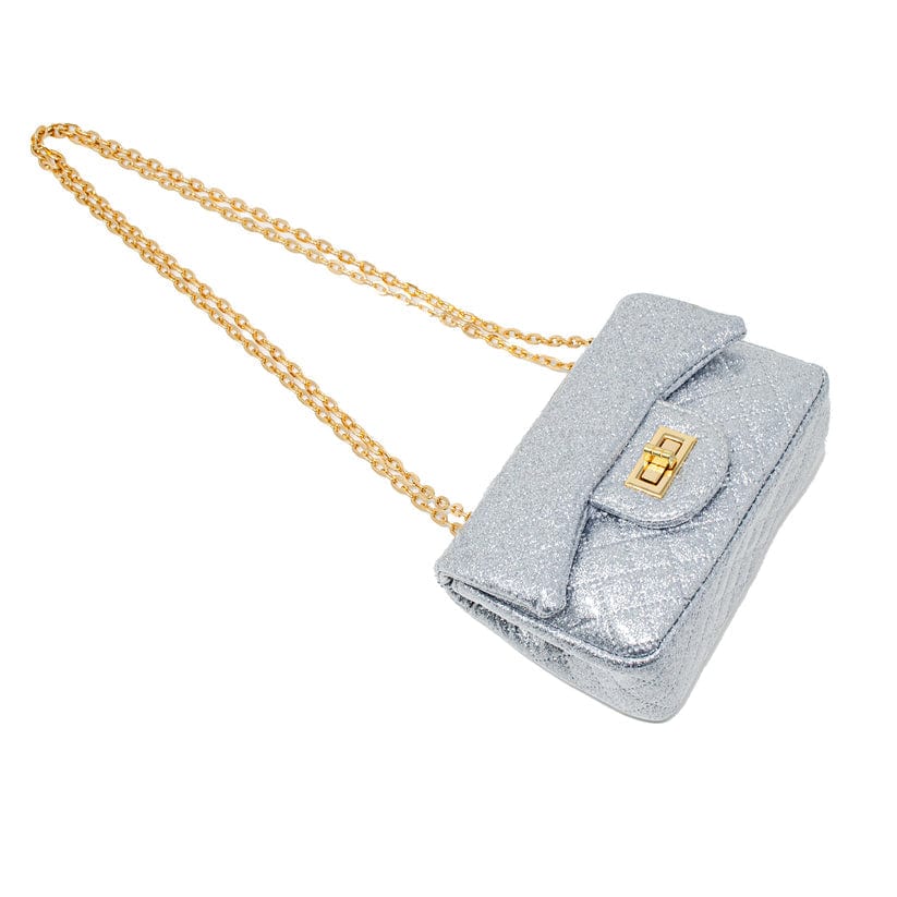 Zomi Gems Zomi Gems Classic Quilted Sparkle Mini Purse in Silver - Little Miss Muffin Children & Home