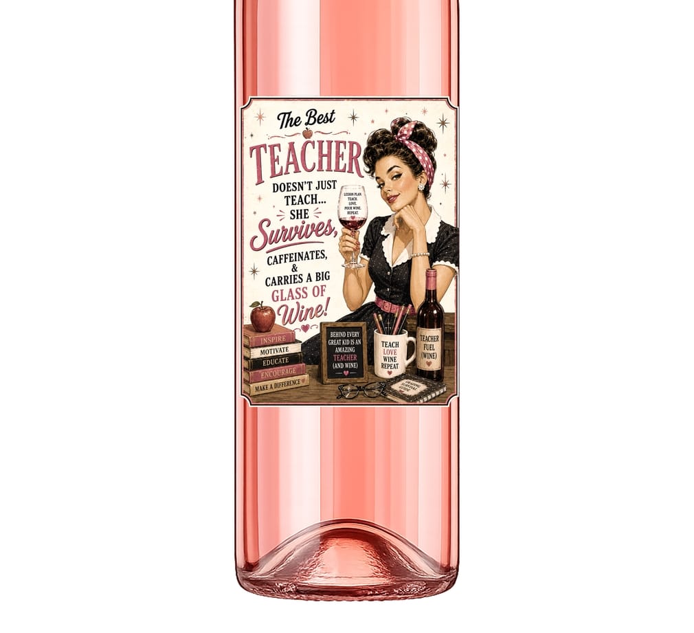 Sassy Vine Teacher Wine Label