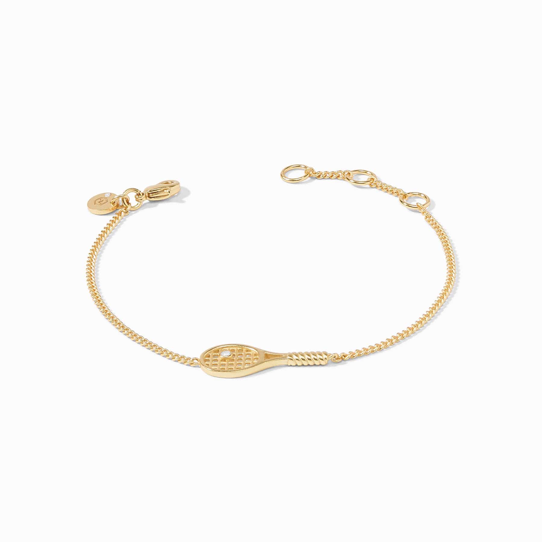 Tennis Racquet Delicate Bracelet with Cubic Zirconia