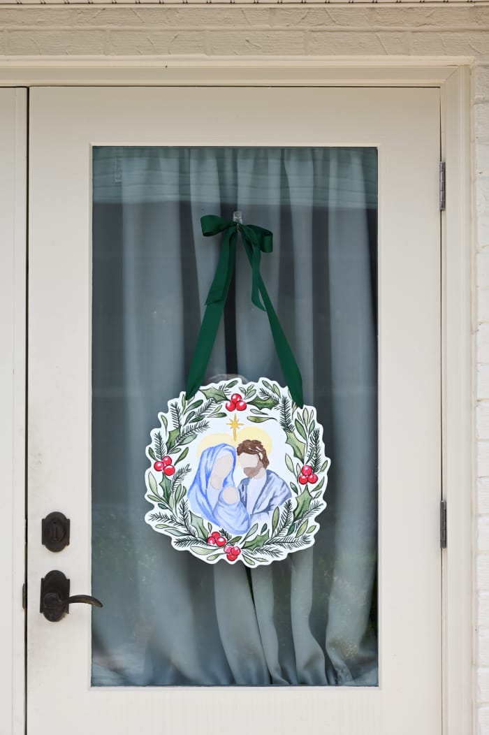 Holy Family Wreath Door Hanger