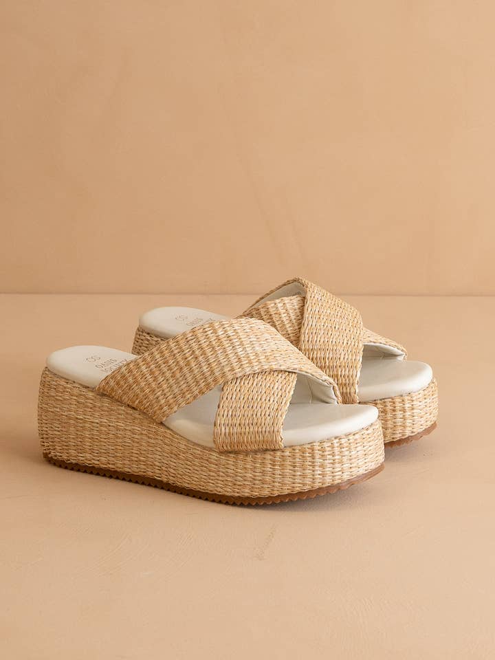 The Fresno Natural Raffia Platform Sandal