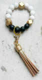 Lanyard Lovebirds O Wristband Keychain Gold Tassel