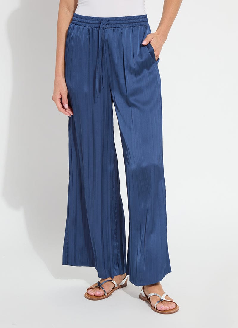 The Packable Pleated Palazzo Pant in Capri Blue