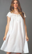 Clarine Short Sleeve Lace Trimmed Nightgown