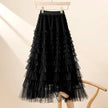 Tiered Ruffle Tulle Maxi Skirt