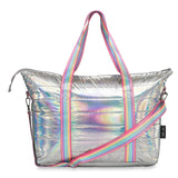 Top Trenz Top Trenz Iridescent Puffer Tote with Candy Stripe Straps - Little Miss Muffin Children & Home