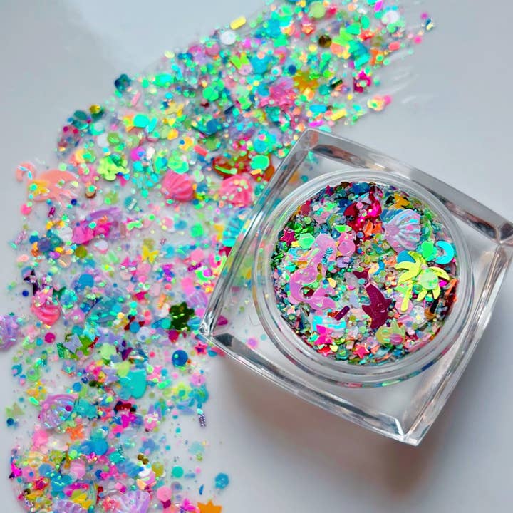 Tropical Isle Vibes Vacation Rainbow Face and Body Glitter