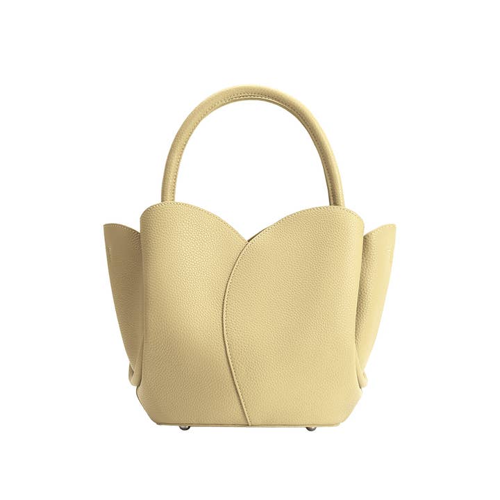Tulip Yellow Recycled Vegan Leather Top Handle Bag