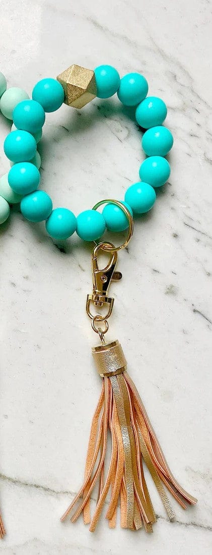 O Wristband Keychain Gold Tassel