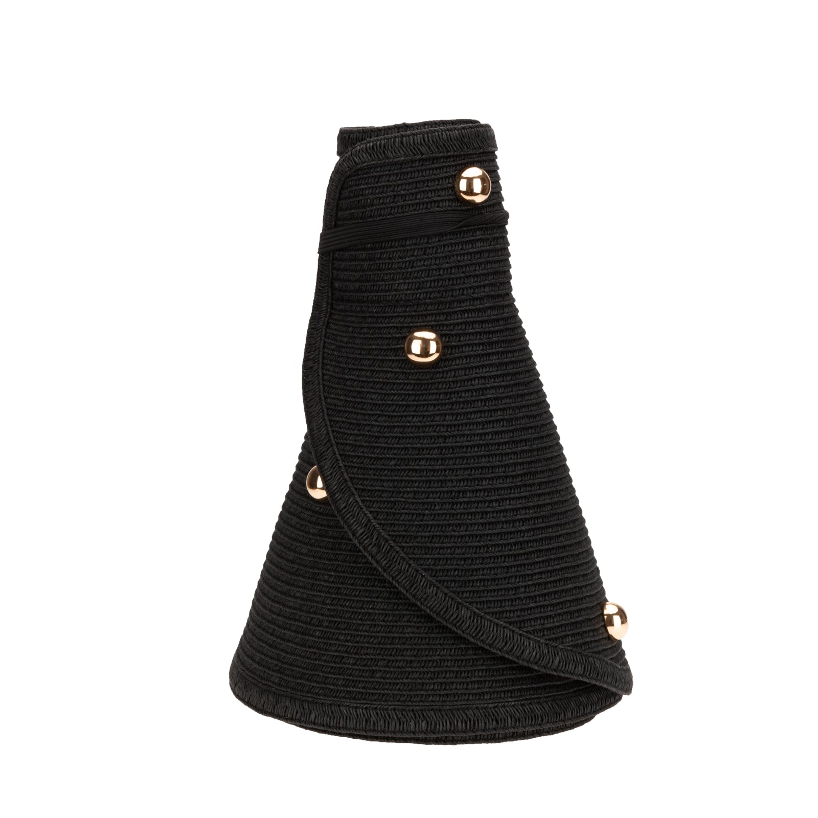 Ruth Wide Brim Roll Up Visor with Gold Beads