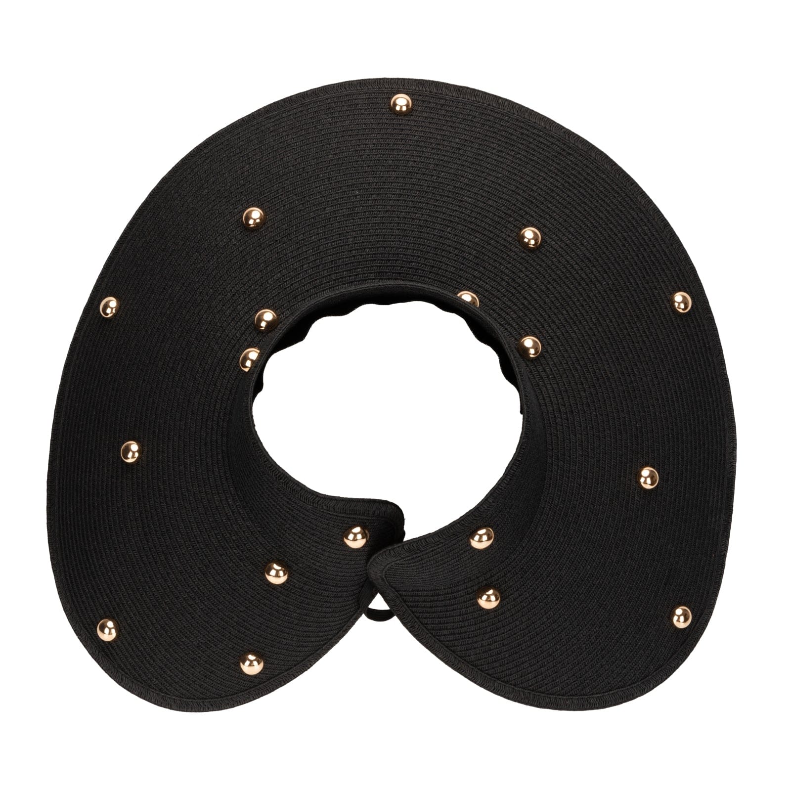 Ruth Wide Brim Roll Up Visor with Gold Beads