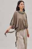 Crochet Trim Dolman Knit Top with Lace Hem, 2 Available Colors