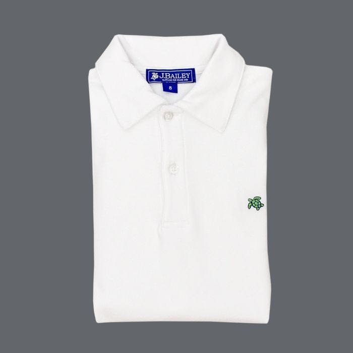 Bailey Boys Bailey Boys Short Sleeve Henry Polo in White - Little Miss Muffin Children & Home