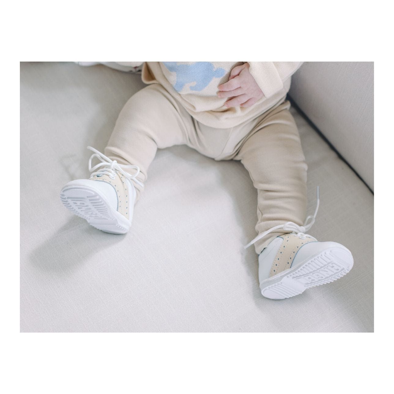 L'Amour Shoes L'Amour Austin Oxford White with Beige - Little Miss Muffin Children & Home