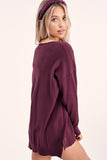 La Miel Lightweight V-Neck Sweater in Plum