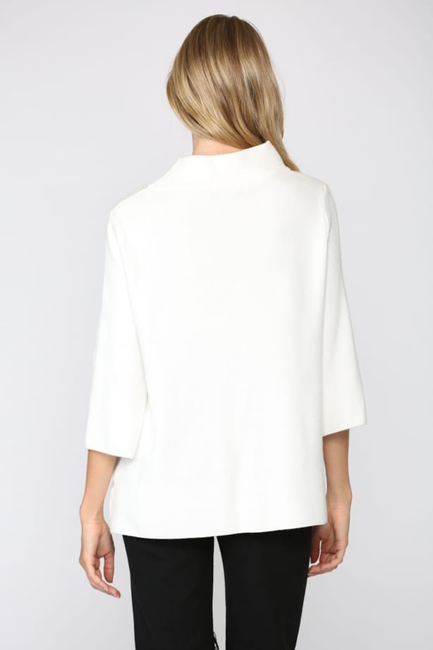 Mock Neck Pull Over Bell Sleeve Sweater, 4 Colors Available