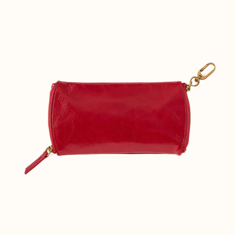 Spark Double Eyeglass Case Polished Leather - True Red