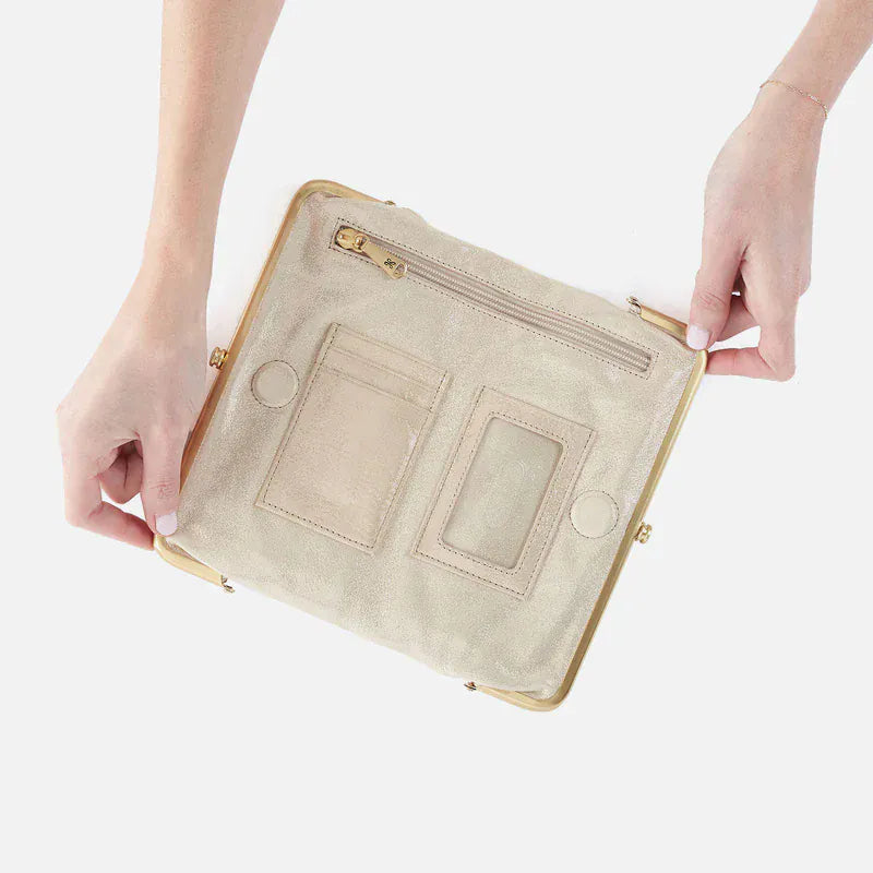 Lauren Clutch-Wallet in Metallic Leather