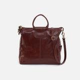 Hobo Sheila Large Satchel In Polished Leather in Chocolate