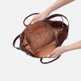 Hobo Sheila Large Satchel In Polished Leather in Chocolate