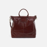 Hobo Sheila Large Satchel In Polished Leather in Chocolate