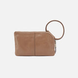 Hobo Sable Wristlet Clutch In Polished Leather in Cashmere