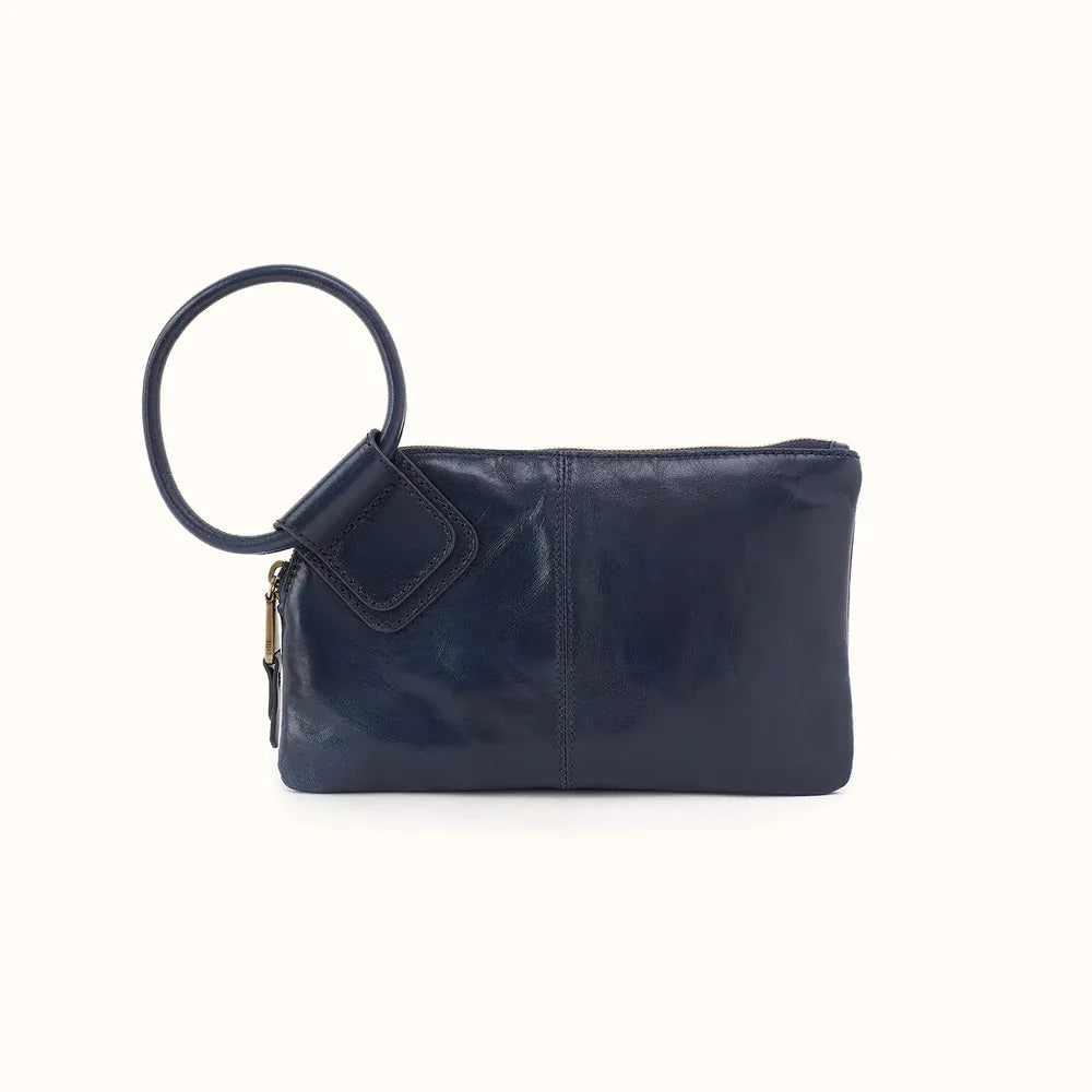 Sable Wristlet in Polished Leather - Ink Navy