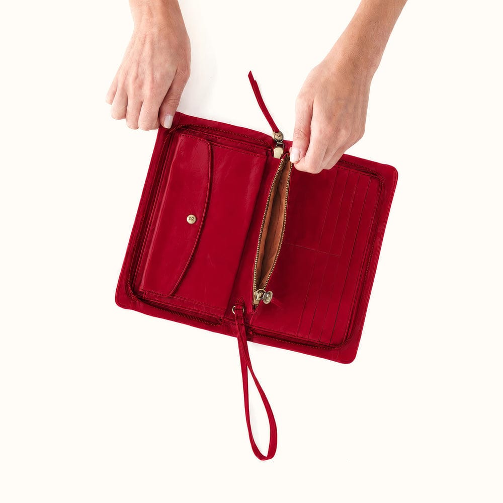 Evolve Wristlet Polished Leather - True Red