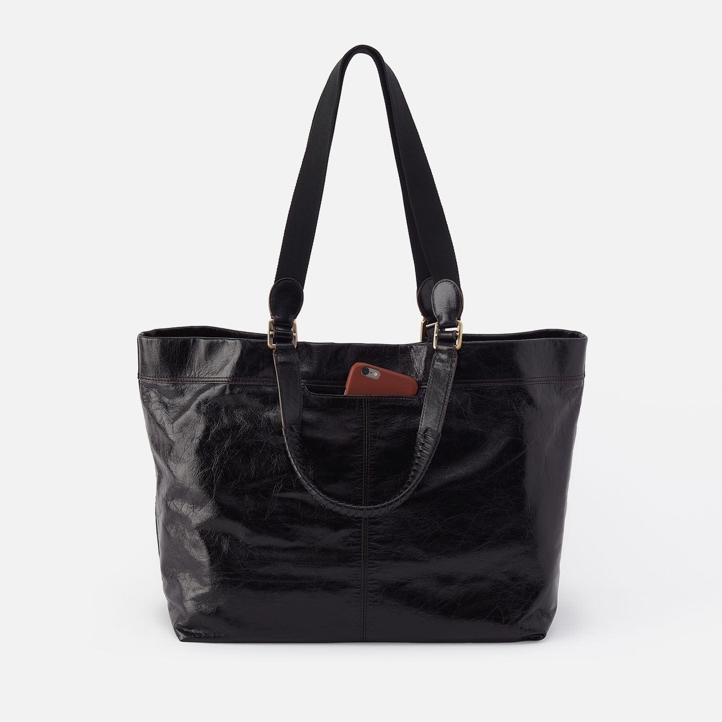 Hobo Romy Max Tote in Polished Leather - Black - Little Miss Muffin Children & Home