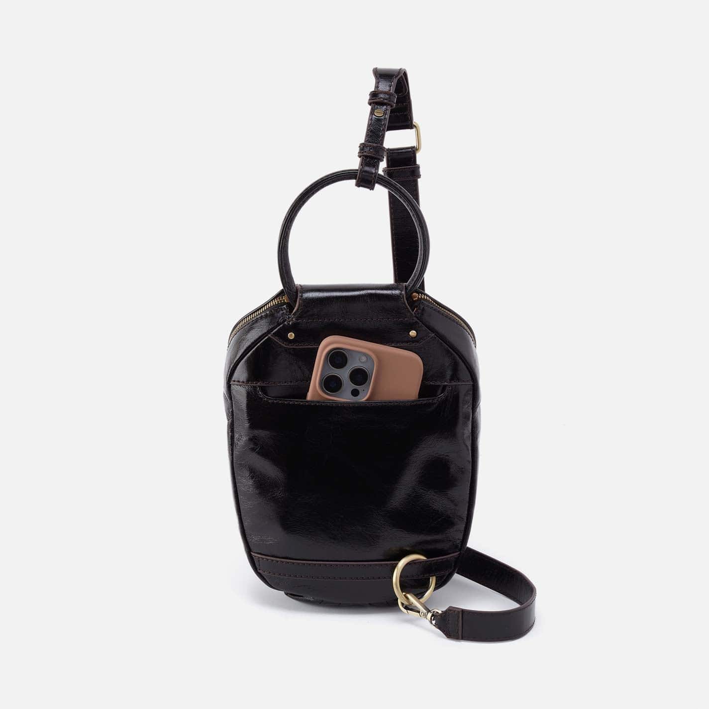 Hobo Sheila Sling in Polished Leather - Black - Little Miss Muffin Children & Home