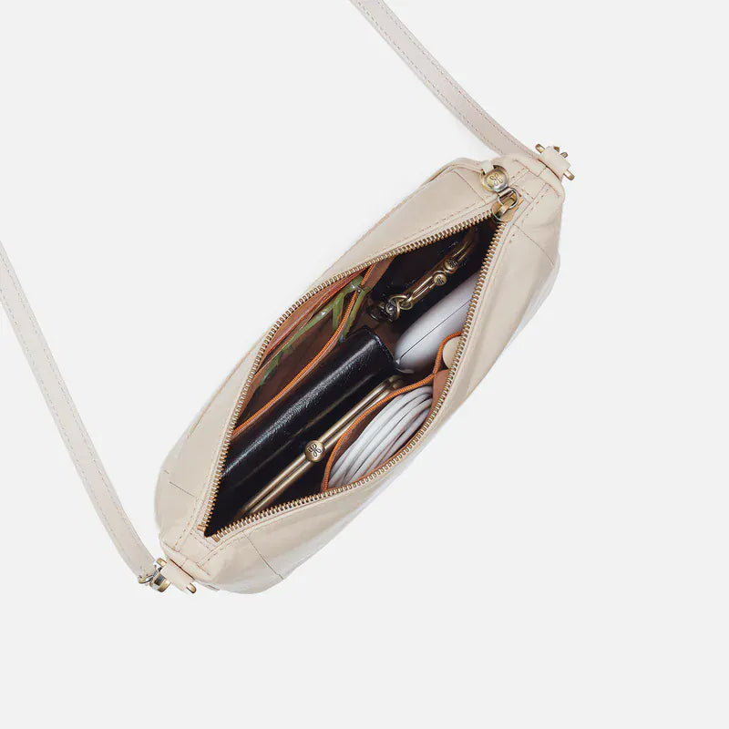 Darcy Carry-All Crossbody in Polished Leather Pale Flax