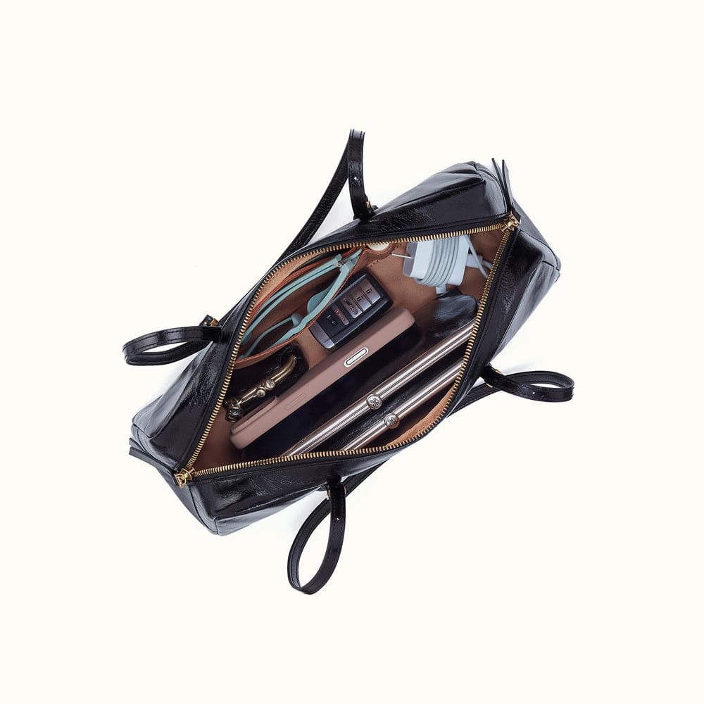Scottie Satchel Polished Leather - Black