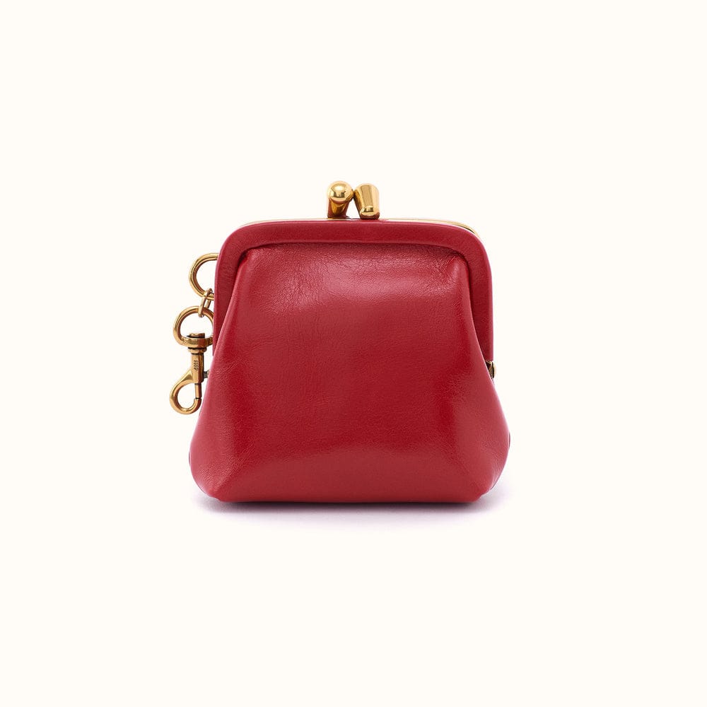 Alba Frame Clip Pouch in Polished Leather True Red