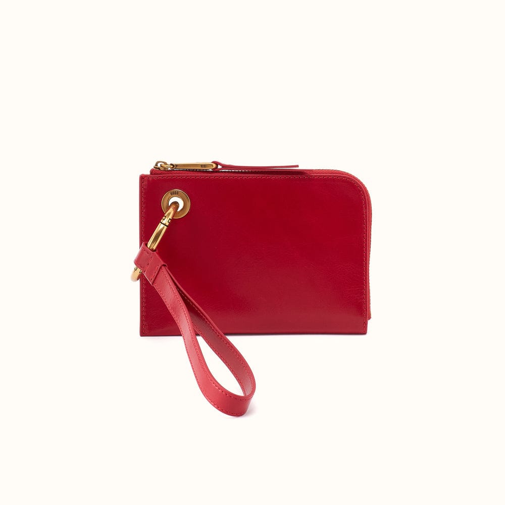Jett Credit Card Wristlet Polished Leather - True Red