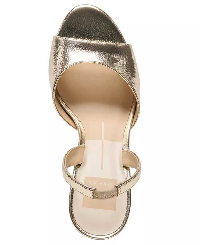 Women's Raily Slingback Round Toe Sandals Platinum Crinkle Patent