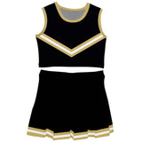 Vive La Fete Vive La Fete Black and Gold Sleeveless Cheerleader Set - Little Miss Muffin Children & Home