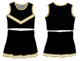 Vive La Fete Vive La Fete Black and Gold Sleeveless Cheerleader Set - Little Miss Muffin Children & Home
