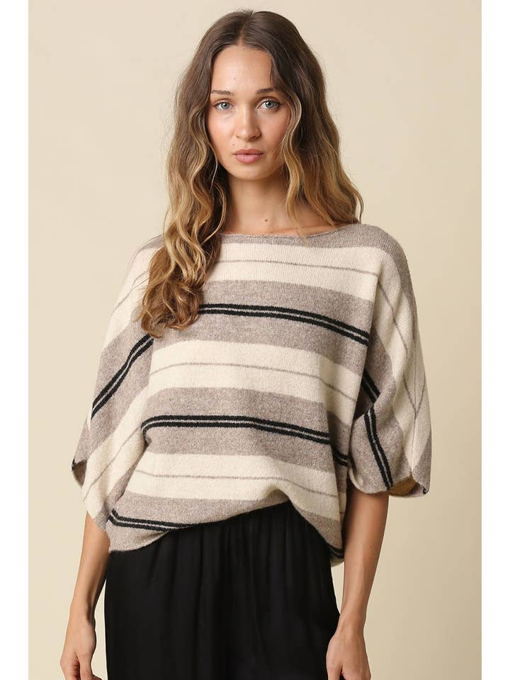 Veda Stripe Dolman Knit Top
