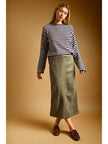 Vegan Suede Midi Straight Skirt