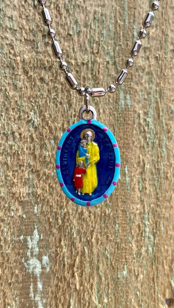 St Vincent de Paul Hand Painted Medal