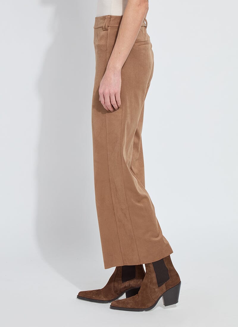 Vionette Vegan Suede Wide Leg Trouser in Caramel
