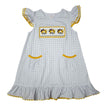 Whimsy Bay Kids Gold & Purple Tiger Smocked Faye Flutter Dress - Little Miss Muffin Children & Home