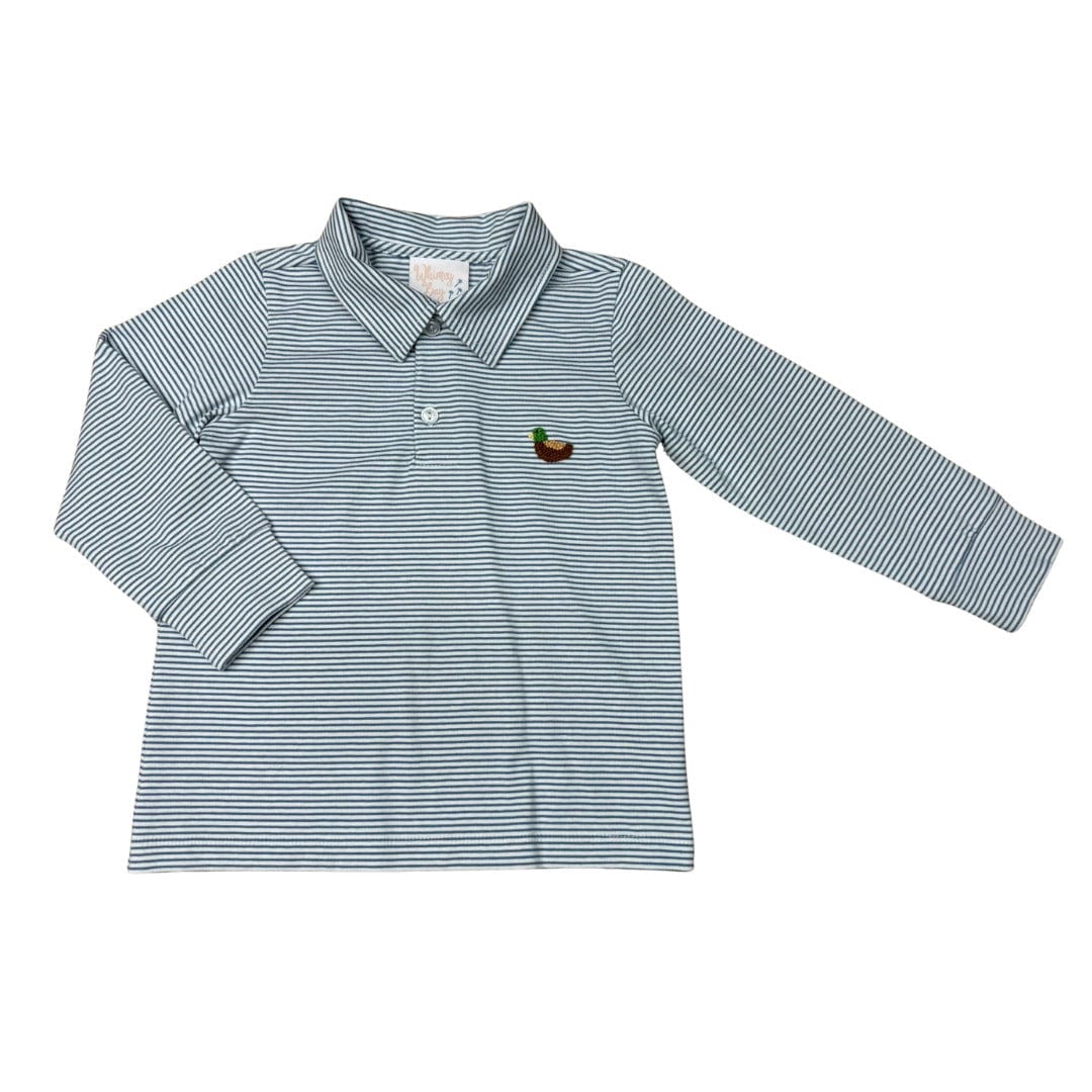 Whimsy Bay Kids Bitty Mallard Boy Long Sleeve Polo - Little Miss Muffin Children & Home